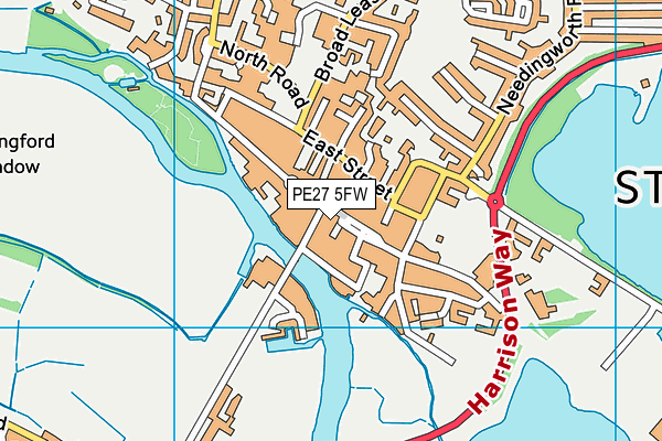 PE27 5FW map - OS VectorMap District (Ordnance Survey)