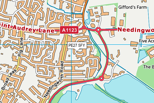 PE27 5FY map - OS VectorMap District (Ordnance Survey)