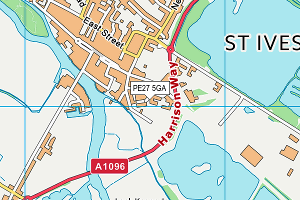 PE27 5GA map - OS VectorMap District (Ordnance Survey)