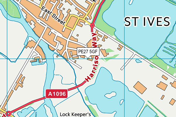 PE27 5GF map - OS VectorMap District (Ordnance Survey)