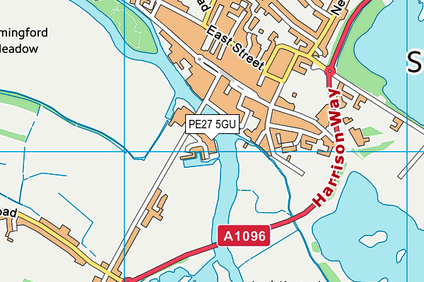 PE27 5GU map - OS VectorMap District (Ordnance Survey)