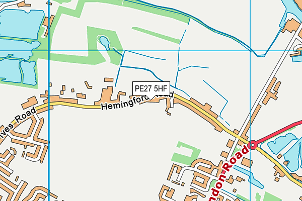 PE27 5HF map - OS VectorMap District (Ordnance Survey)