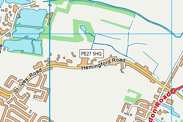 PE27 5HQ map - OS VectorMap District (Ordnance Survey)
