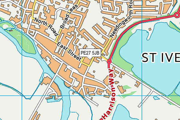 PE27 5JB map - OS VectorMap District (Ordnance Survey)