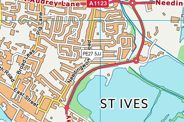 PE27 5JJ map - OS VectorMap District (Ordnance Survey)