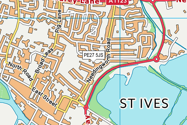 PE27 5JS map - OS VectorMap District (Ordnance Survey)