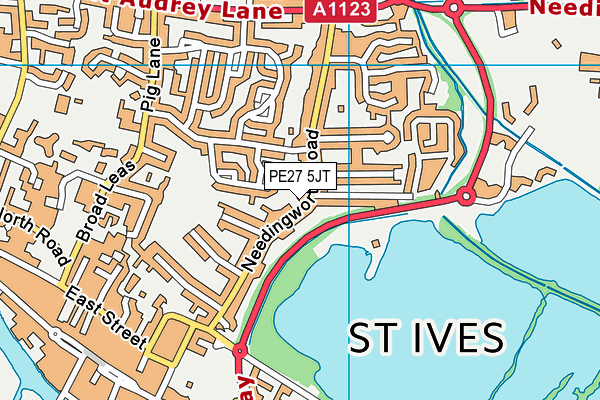 PE27 5JT map - OS VectorMap District (Ordnance Survey)