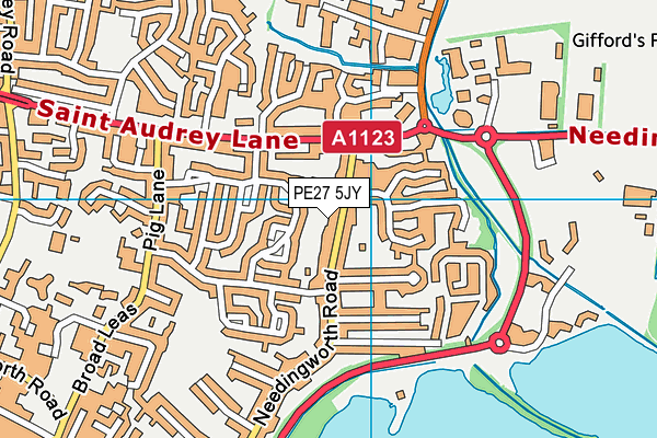 PE27 5JY map - OS VectorMap District (Ordnance Survey)