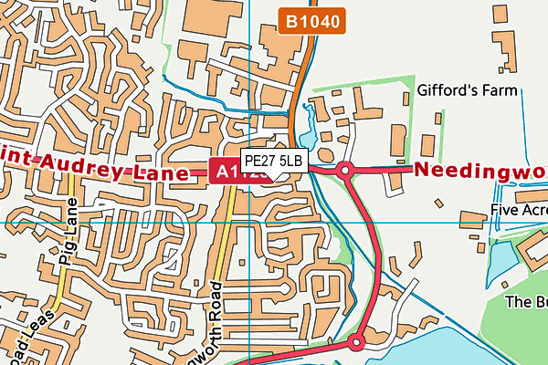 PE27 5LB map - OS VectorMap District (Ordnance Survey)