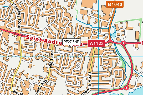 PE27 5NP map - OS VectorMap District (Ordnance Survey)