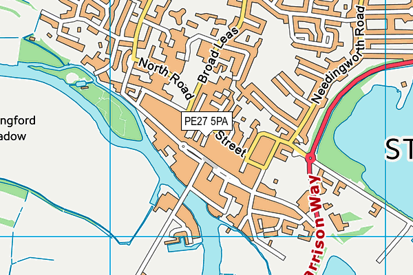 PE27 5PA map - OS VectorMap District (Ordnance Survey)