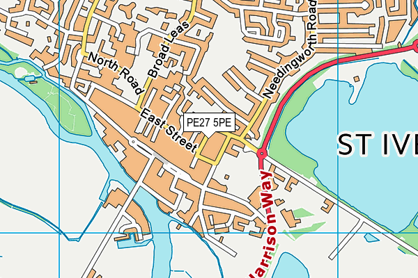 PE27 5PE map - OS VectorMap District (Ordnance Survey)