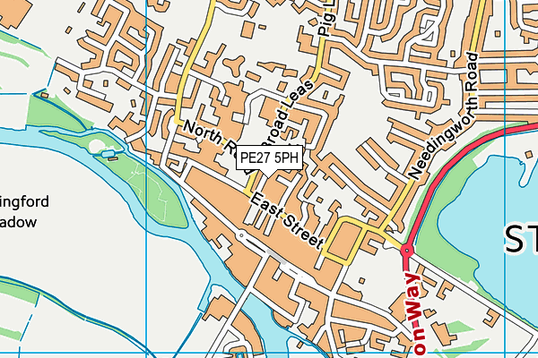 PE27 5PH map - OS VectorMap District (Ordnance Survey)