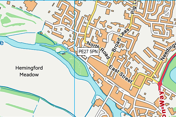 PE27 5PN map - OS VectorMap District (Ordnance Survey)