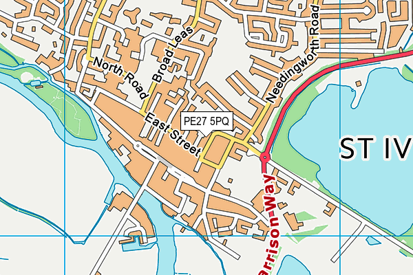 PE27 5PQ map - OS VectorMap District (Ordnance Survey)