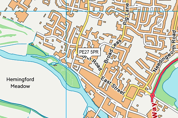 PE27 5PR map - OS VectorMap District (Ordnance Survey)