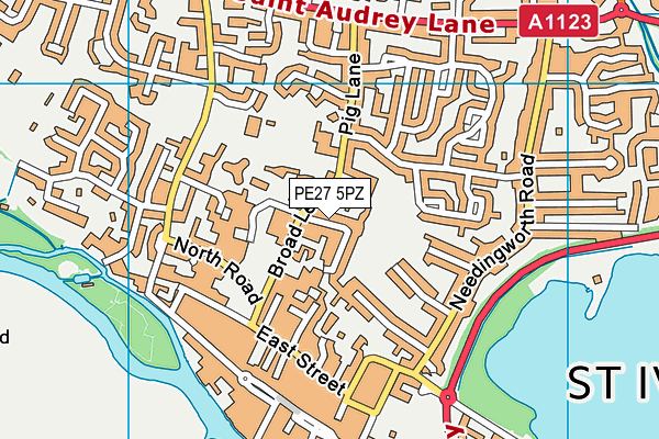 PE27 5PZ map - OS VectorMap District (Ordnance Survey)