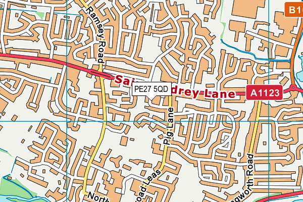 PE27 5QD map - OS VectorMap District (Ordnance Survey)