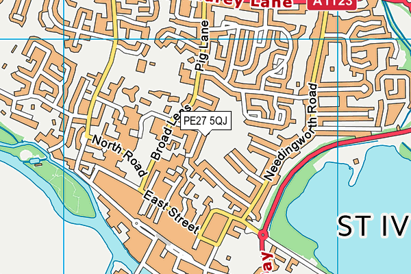 PE27 5QJ map - OS VectorMap District (Ordnance Survey)