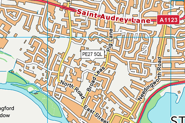 PE27 5QL map - OS VectorMap District (Ordnance Survey)