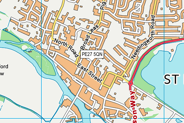 PE27 5QN map - OS VectorMap District (Ordnance Survey)