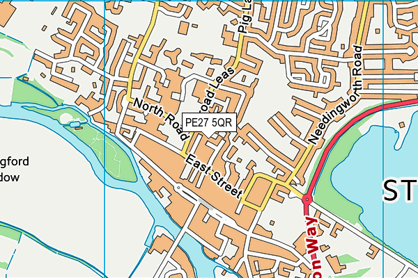 PE27 5QR map - OS VectorMap District (Ordnance Survey)