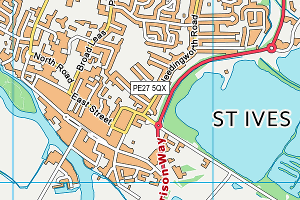 PE27 5QX map - OS VectorMap District (Ordnance Survey)