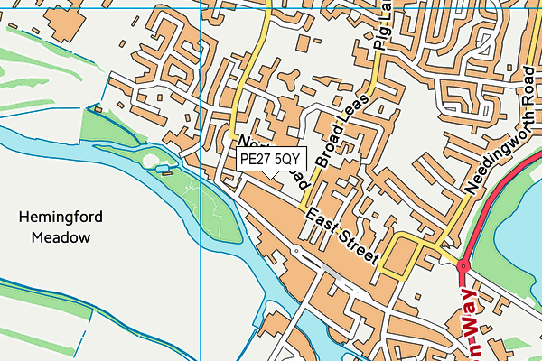 PE27 5QY map - OS VectorMap District (Ordnance Survey)