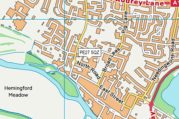 PE27 5QZ map - OS VectorMap District (Ordnance Survey)