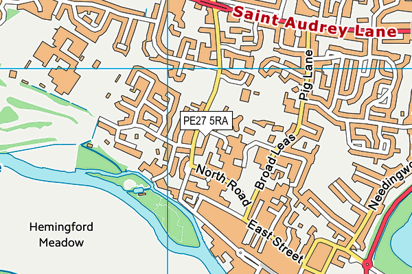 PE27 5RA map - OS VectorMap District (Ordnance Survey)