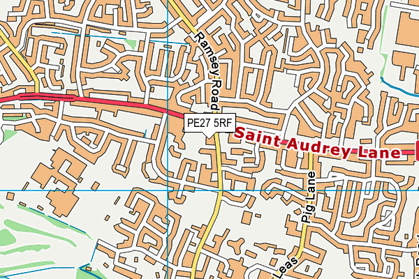 PE27 5RF map - OS VectorMap District (Ordnance Survey)