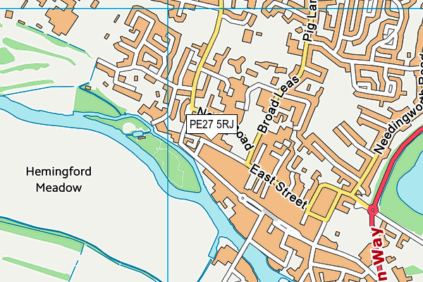PE27 5RJ map - OS VectorMap District (Ordnance Survey)