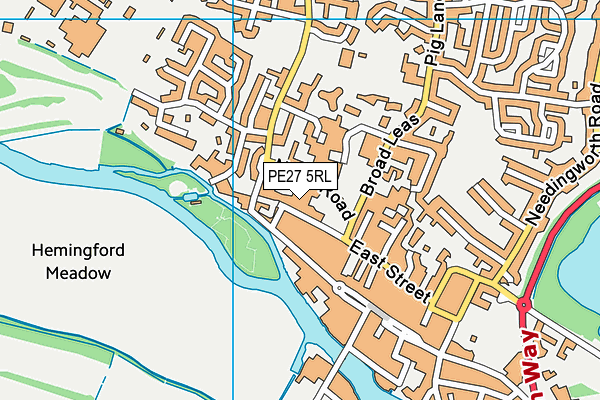 PE27 5RL map - OS VectorMap District (Ordnance Survey)
