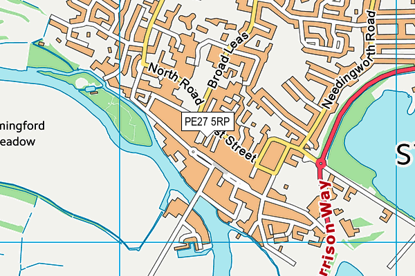 PE27 5RP map - OS VectorMap District (Ordnance Survey)