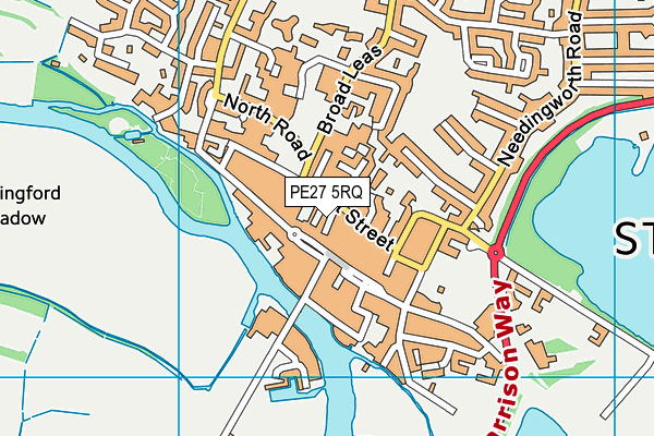 PE27 5RQ map - OS VectorMap District (Ordnance Survey)