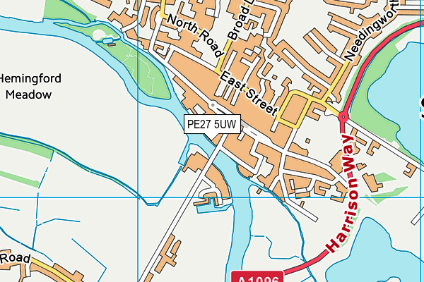 PE27 5UW map - OS VectorMap District (Ordnance Survey)
