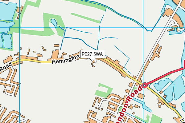 PE27 5WA map - OS VectorMap District (Ordnance Survey)