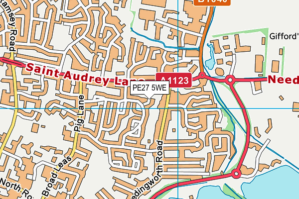 PE27 5WE map - OS VectorMap District (Ordnance Survey)