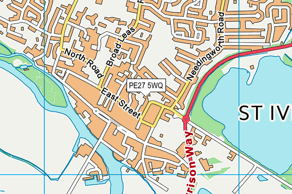 PE27 5WQ map - OS VectorMap District (Ordnance Survey)