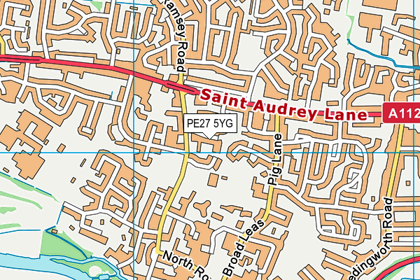 PE27 5YG map - OS VectorMap District (Ordnance Survey)