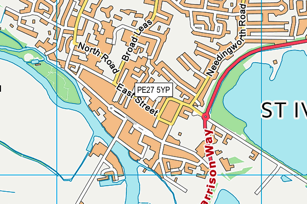 PE27 5YP map - OS VectorMap District (Ordnance Survey)