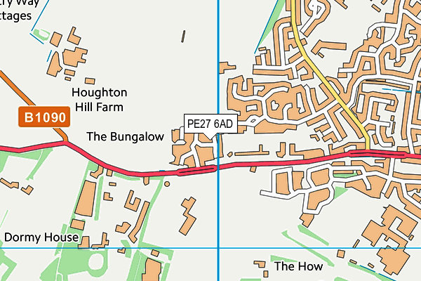 PE27 6AD map - OS VectorMap District (Ordnance Survey)