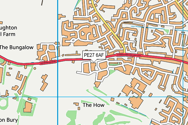 PE27 6AF map - OS VectorMap District (Ordnance Survey)