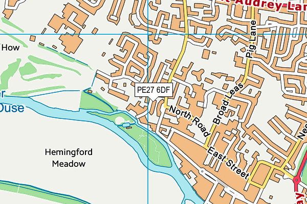 PE27 6DF map - OS VectorMap District (Ordnance Survey)