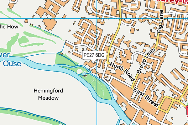 PE27 6DG map - OS VectorMap District (Ordnance Survey)