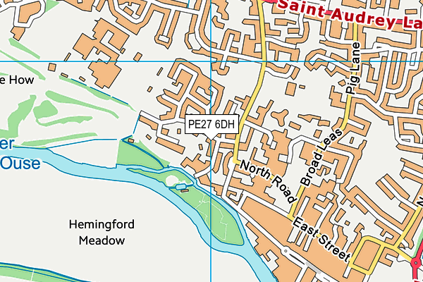 St Ives Golf Club (Closed) map (PE27 6DH) - OS VectorMap District (Ordnance Survey)