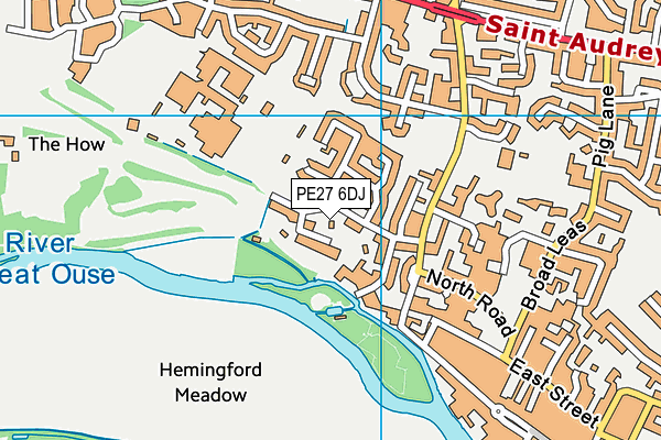 PE27 6DJ map - OS VectorMap District (Ordnance Survey)