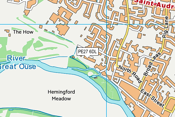 PE27 6DL map - OS VectorMap District (Ordnance Survey)