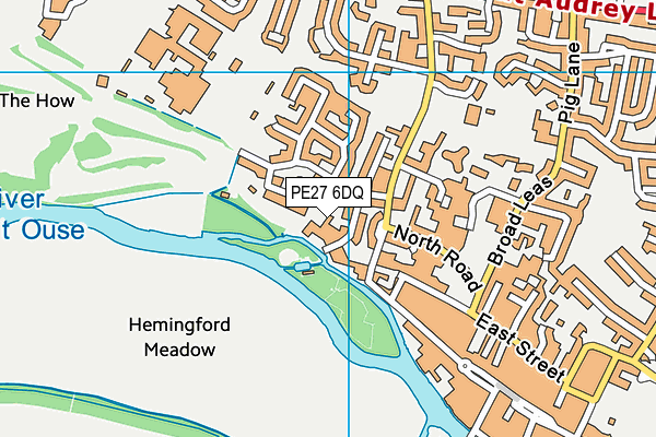 PE27 6DQ map - OS VectorMap District (Ordnance Survey)