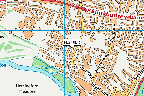 PE27 6DR map - OS VectorMap District (Ordnance Survey)